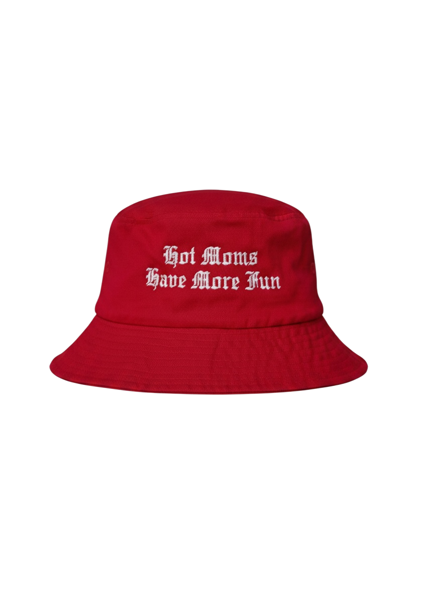 Hot Moms Have More Fun Bucket Hat Red