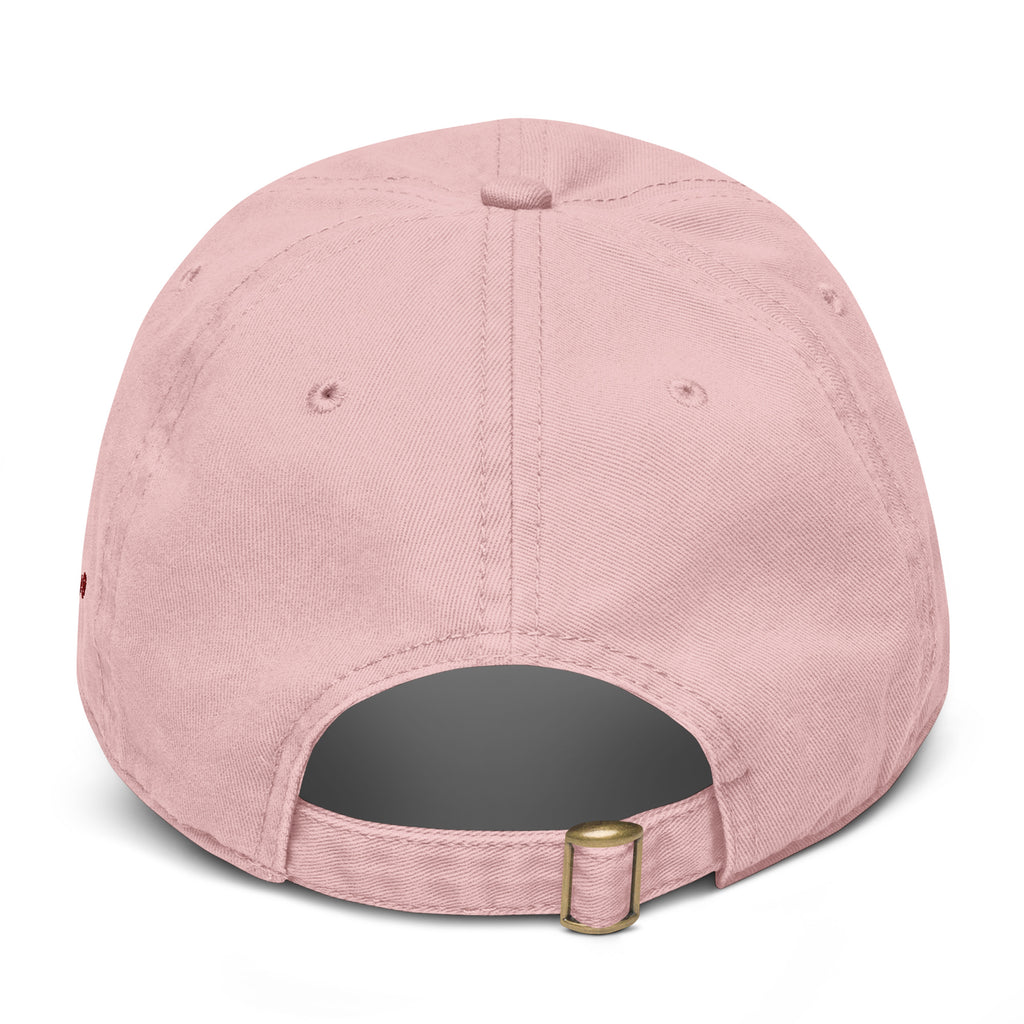 Back view of a pink baseball cap