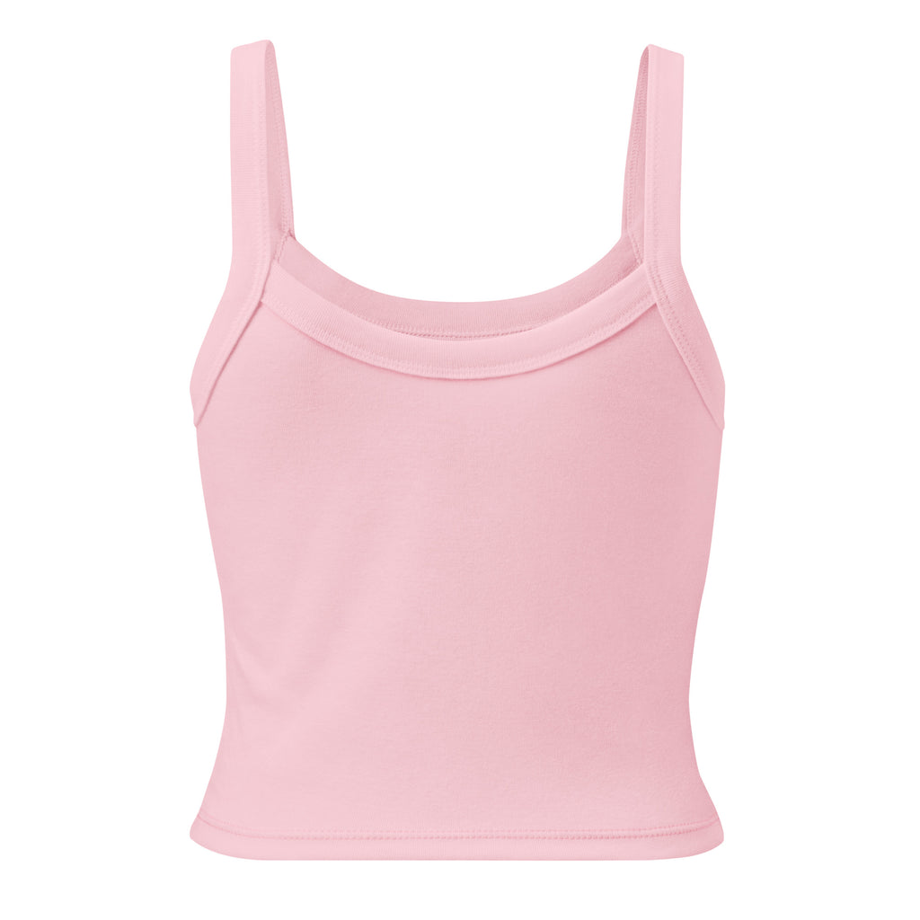 Back view of a pink cropped tank top 