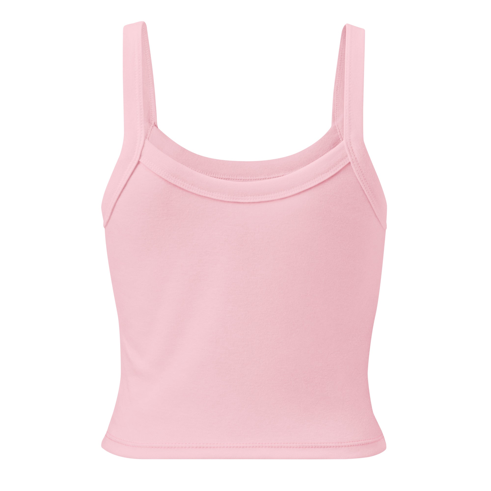 Back view of a pink cropped tank top 