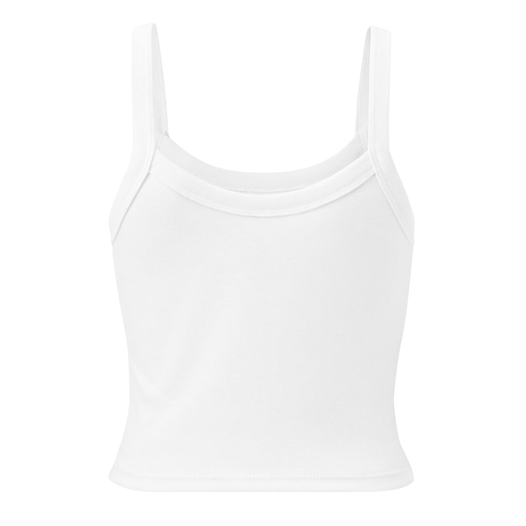 Back view of a white cropped tank top.