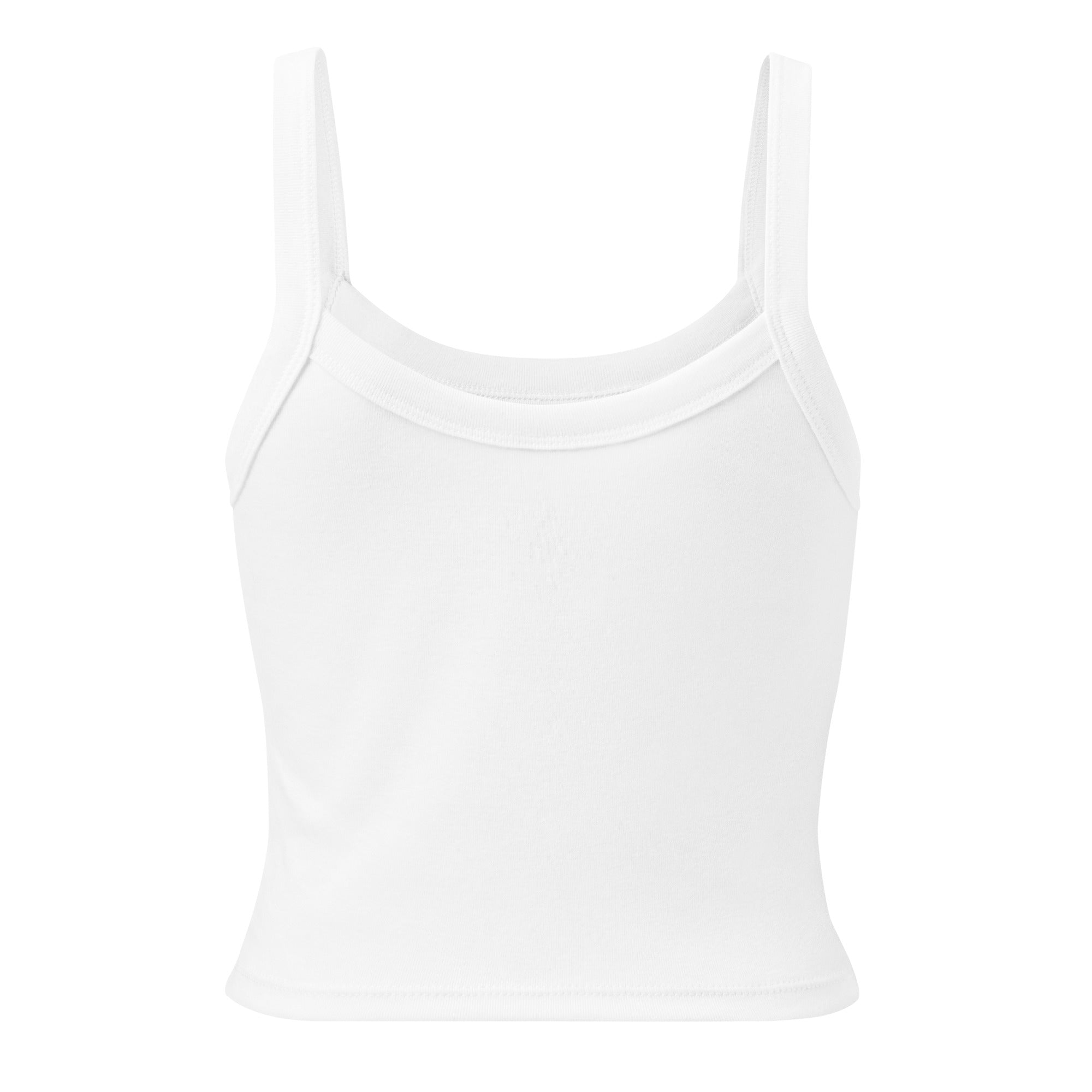 Back view of a cropped white tank top